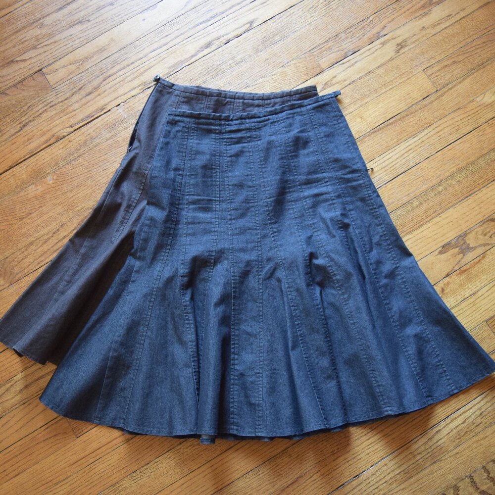Two Westbound Brand Denim Skirts, One Brown, One Dark Wash, Both Womens Size 4